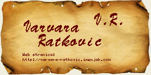 Varvara Ratković vizit kartica